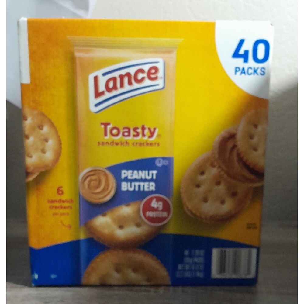 Lance Toasty Peanut Butter Sandwich Crackers 40 Pack Box - Peanuts, Wheat